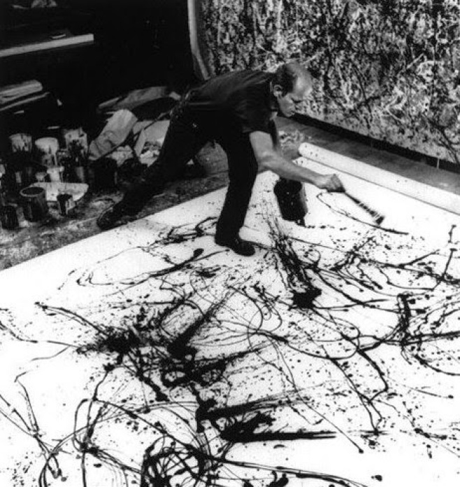 Jackson Pollock fotografado por Hans Namuth, 1950